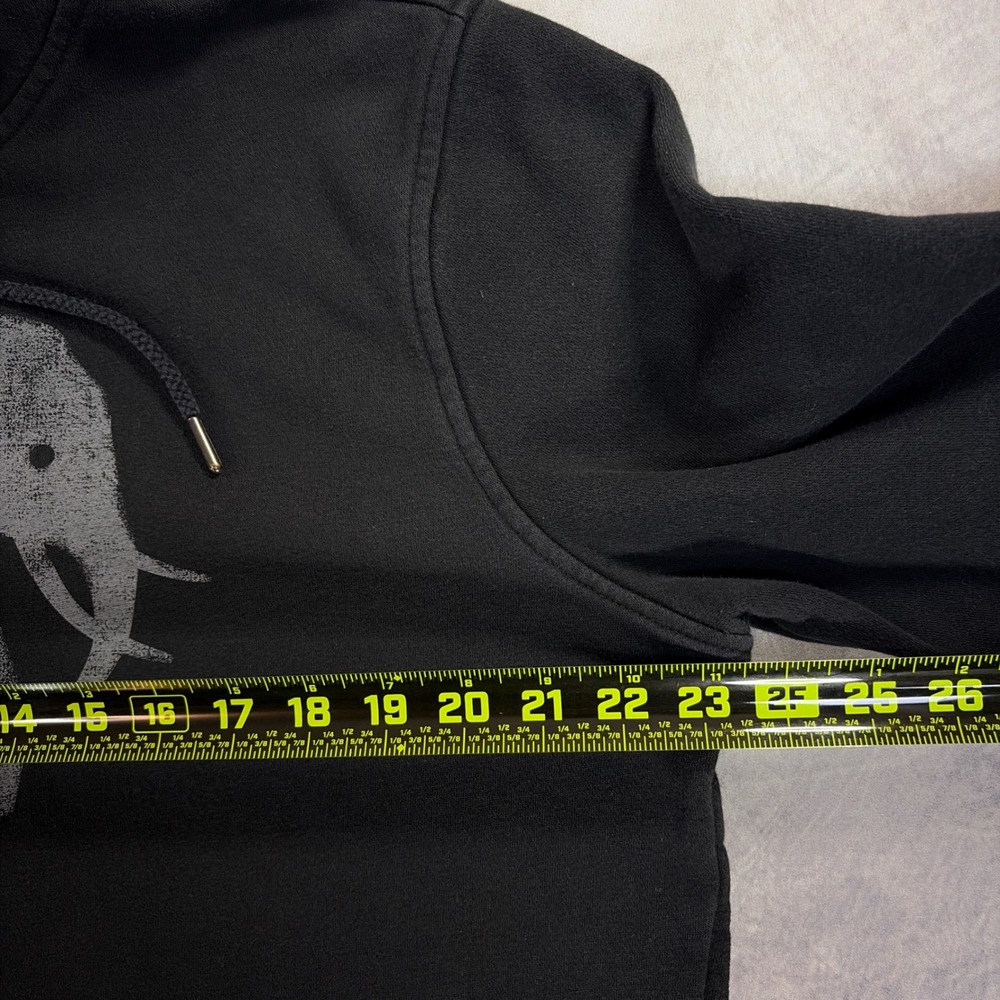 Banana Republic Hoodie Mens L Black Elephant Graphic Fleece Pullover - Picture 6 of 8